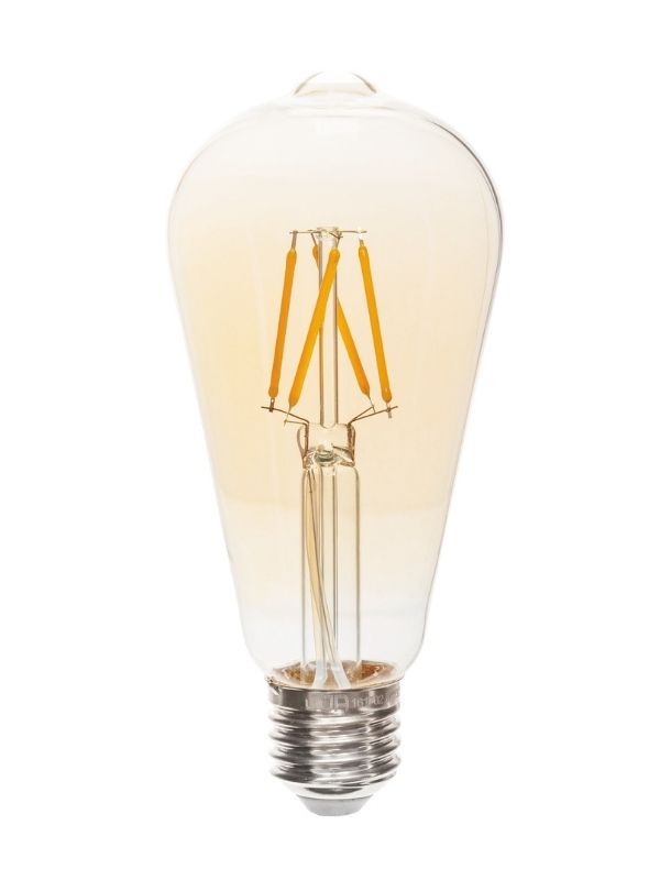 Ampoule Led St64 À Filament Droit E27 Ambre 