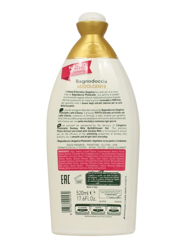 L'ANGELICA Bagnodoccia Latte D'Asina Addolcente 520Ml