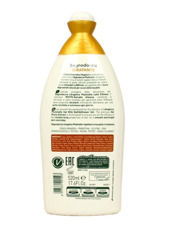 L'ANGELICA Bain Douche Lait D'Avoine Hydratant 520Ml