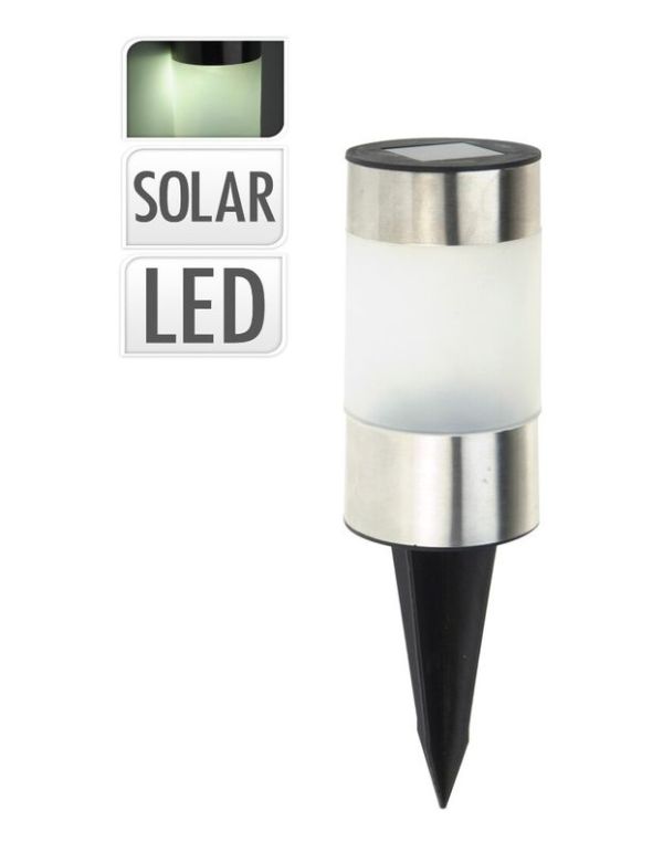 Lampe Solaire De Jardin En Acier Inoxydable 24Cm