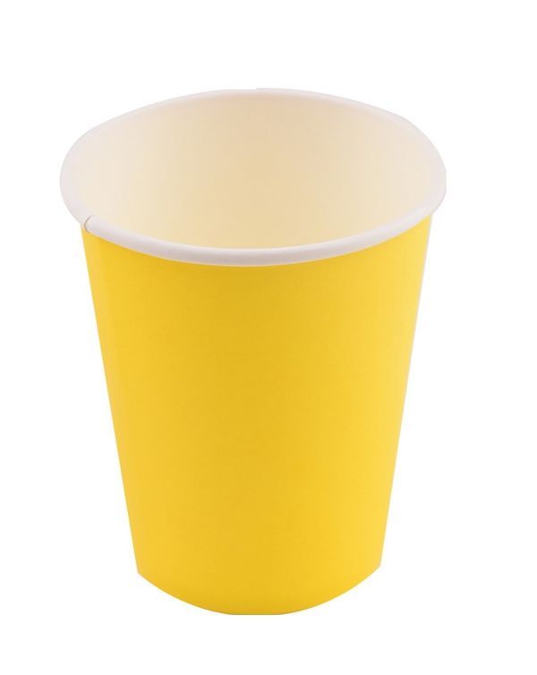 Bicchieri Di Carta Monocolore Giallo 9.5Cm - 16 Pezzi