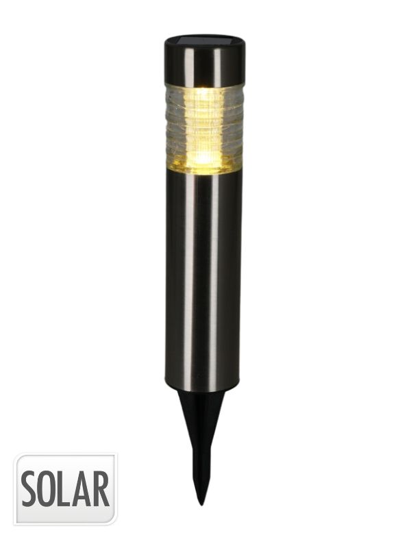 Lampada Solare Da Esterno In Acciaio Inox 27x6cm