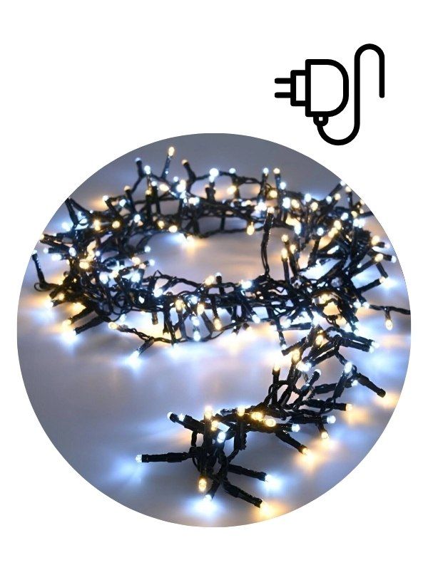 Luci Led Cluster Bianco Caldo/Freddo In/Out Con Cavo