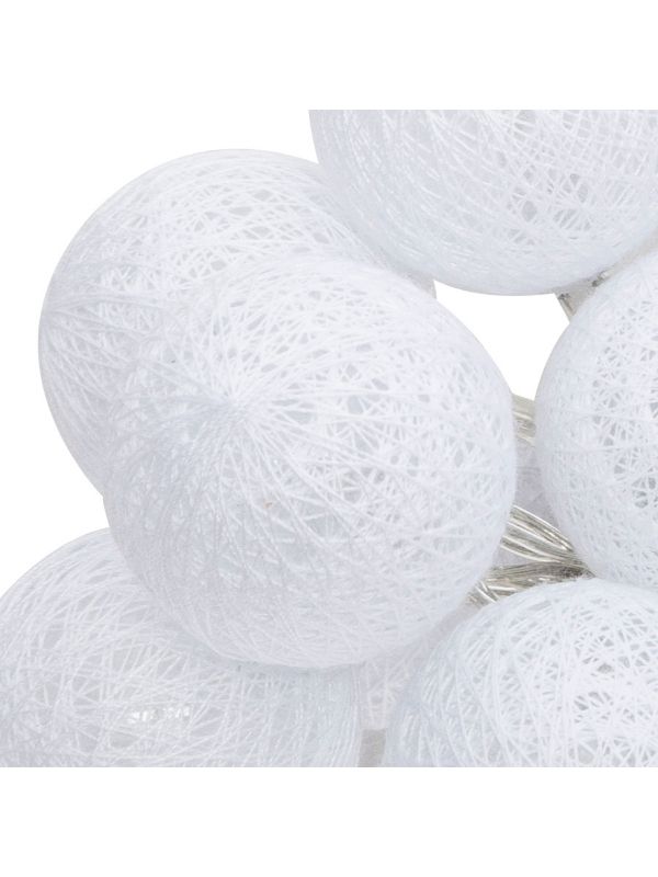  Lumières Led Alimentées Par Batterie 10 Boules Blanches 6Cm