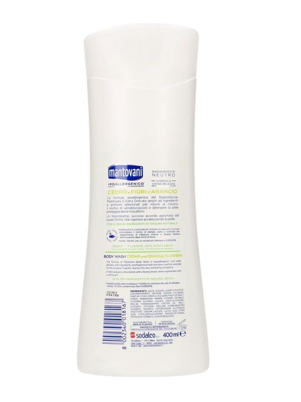 MANTOVANI Bain Douche Cèdre Et Fleur D'Oranger 400Ml