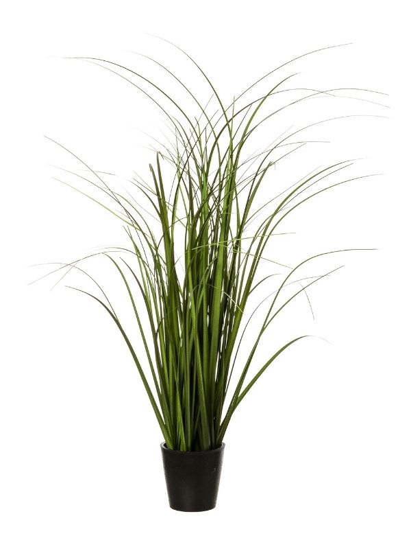 Pianta Artificiale Déco Mazzo D'Erba Con Vaso In Plastica 58Cm
