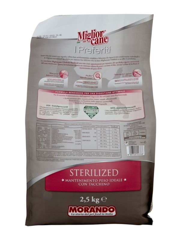 MIGLIOR CANE Preferiti Leckerlis Sterilized Truthahn 2.5Kg
