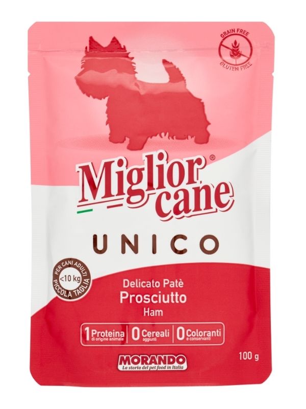 MIGLIOR CANE Unico Delicato Patè Prosciutto 100G