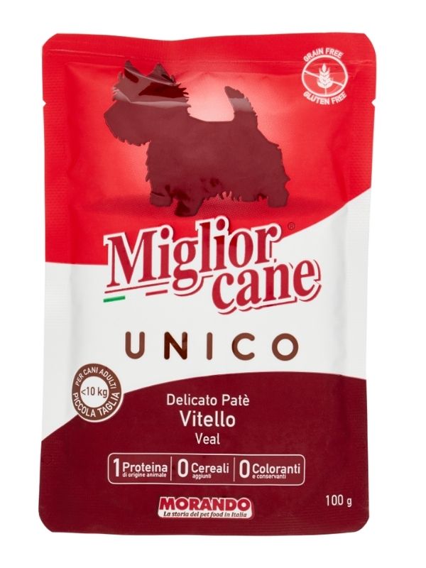 MIGLIOR CANE Unico Delikate Paté Kalbfleisch 100G