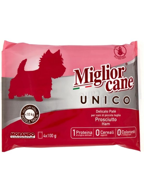 MIGLIOR CANE Unico Delicato Patè Prosciutto 4X100G