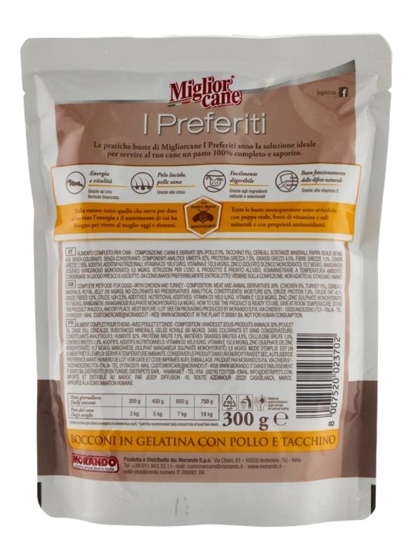 MIGLIOR CANE I Preferiti Morceaux En Sauce Poulet Et Dinde 300G