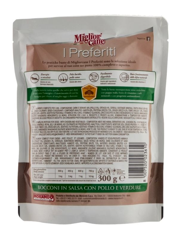 MIGLIOR CANE I Preferiti Morceaux En Sauce Poulet Et Légumes 300G