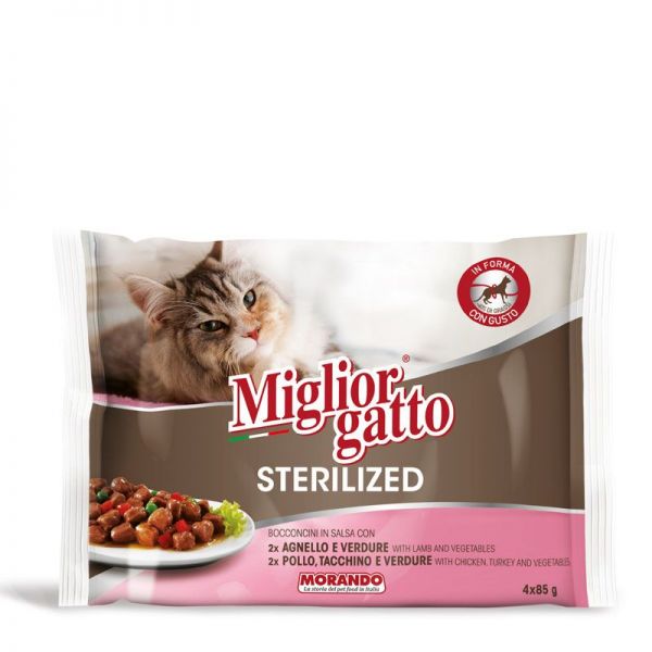 Migliorgatto Umido Gatto Sterilized Carni Assortite Multipack 4X85 Gr