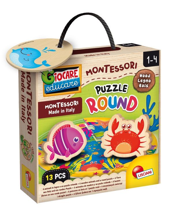 MONTESSORI Baby Puzzle Round Holz