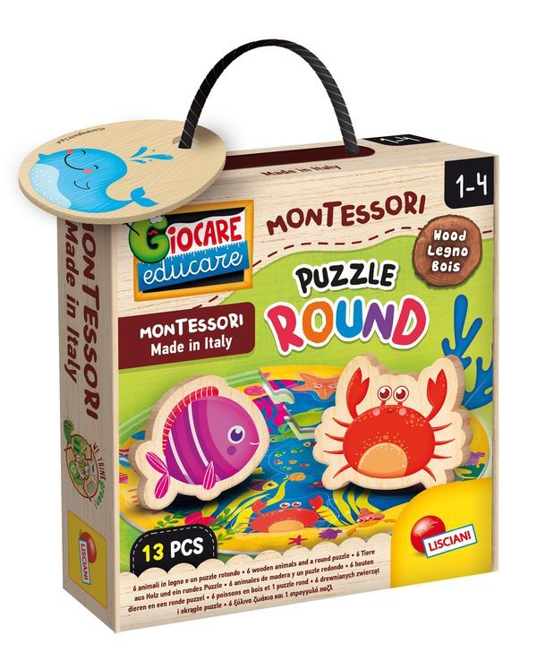 MONTESSORI Baby Puzzle Round In Legno