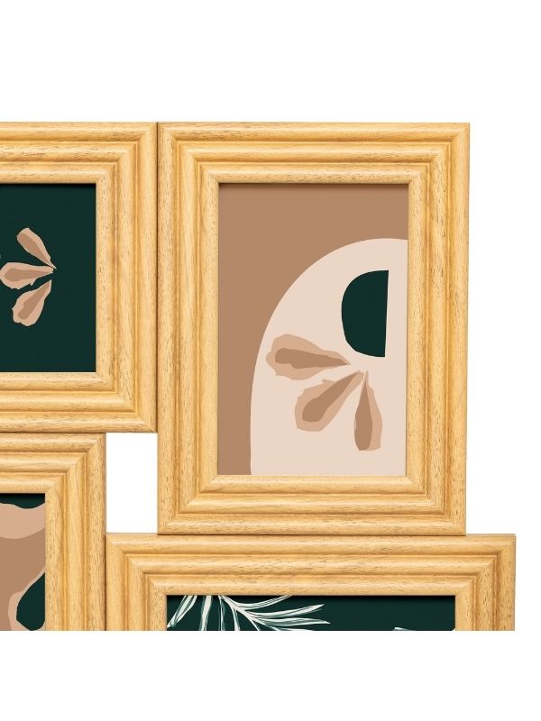 Cadre Multi Mosaïque Pour 6 Photos En Plastique Marron 55.5X35Cm