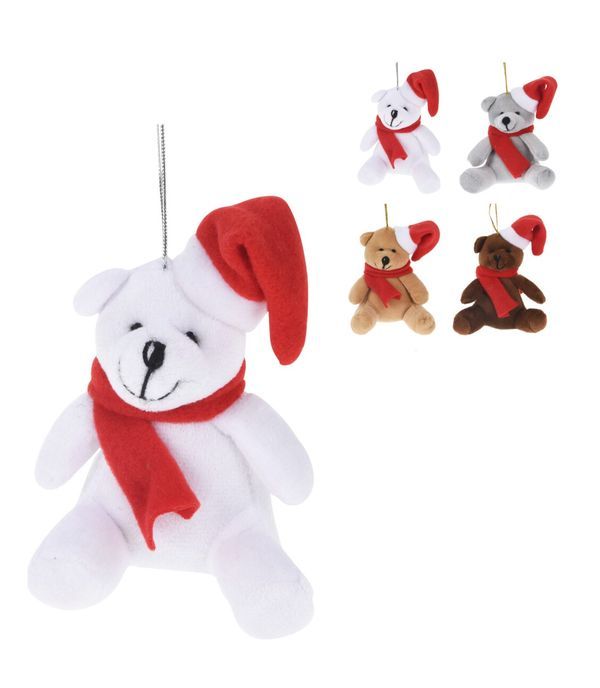 Pendente Natalizio Orso Peluche  12Cm  - Assortito