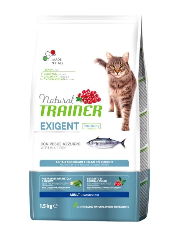 NATURAL TRAINER Exigent Gatto Adult (+1 Anno) Pesce Azzurro 1.5Kg