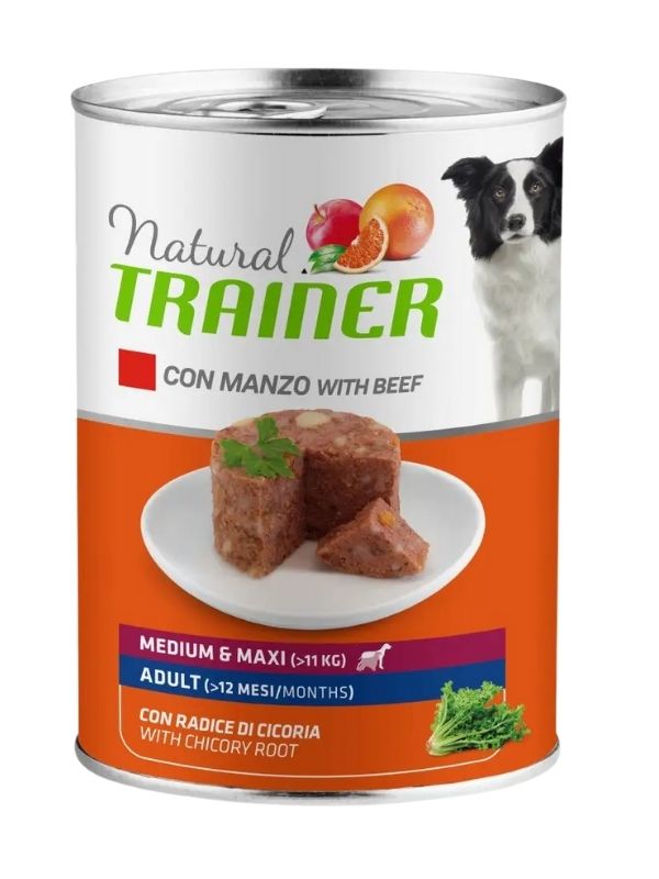 NATURAL TRAINER Dose Medium Maxi Puppy E Junior (+2 Monate) Rindfleisch 400G