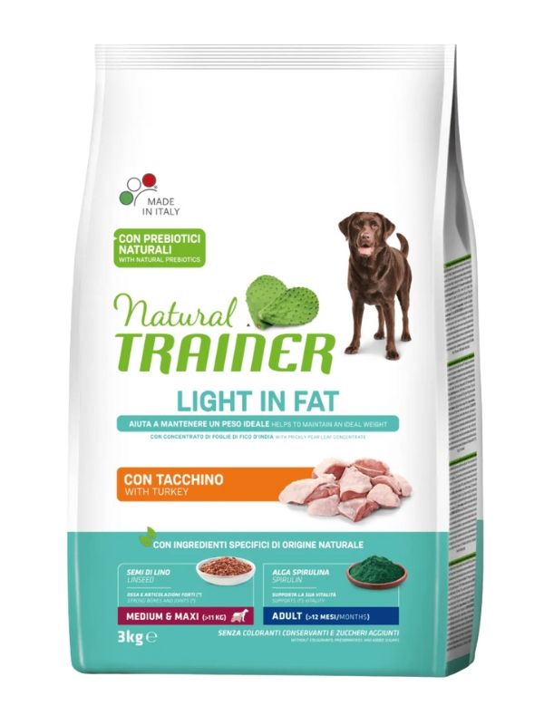 NATURAL TRAINER Light In Fat Cane Medium E Maxy Adult (+12 Mesi) Tacchino 3Kg