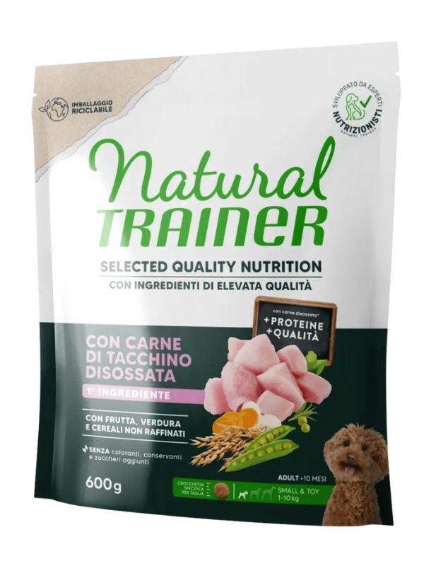 NATURAL TRAINER Selected Quality Nutrition Cane Adult (+10 Mesi) Carne Di Tacchino Disossata 600G