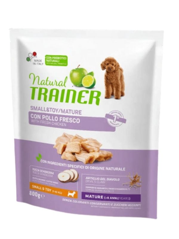 NATURAL TRAINER Small E Toy Cane Mature (+8 Anni) Pollo Fresco E Riso 800G