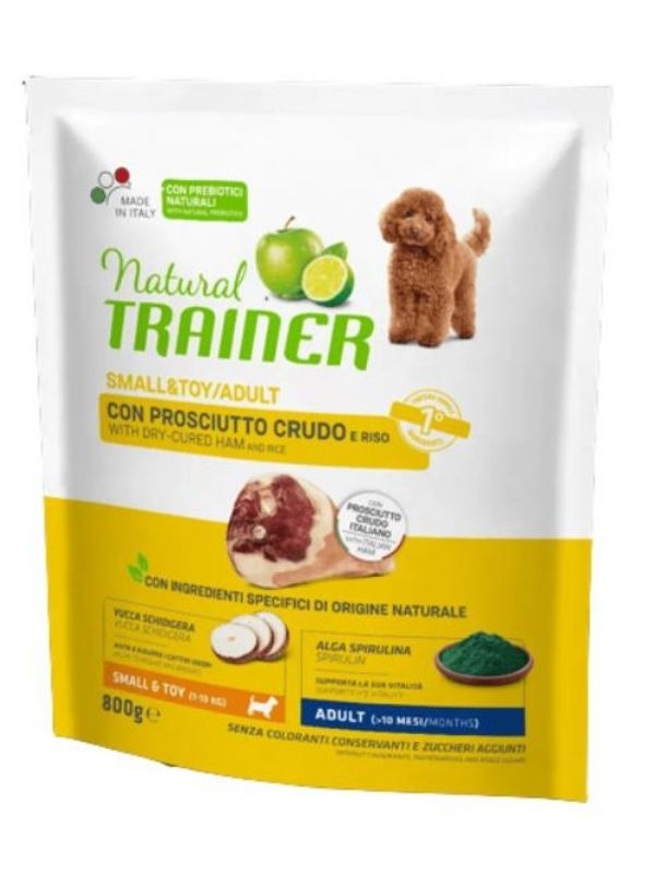 NATURAL TRAINER Small E Toy Cane Adult (+10 Mesi) Prosciutto Crudo E Riso 800G