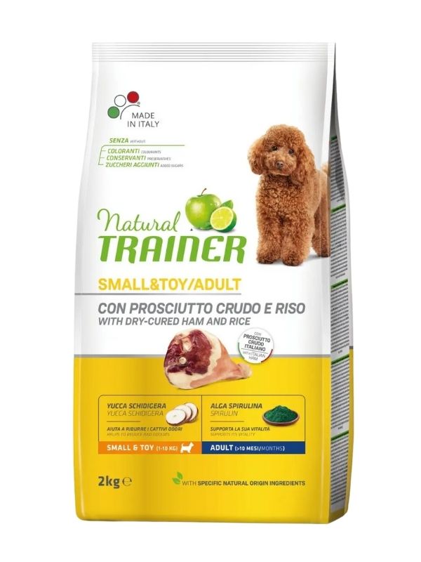 NATURAL TRAINER Small E Toy Cane Adult (+10 Mesi) Prosciutto Crudo E Riso 2Kg
