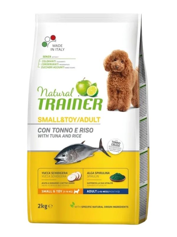 NATURAL TRAINER Small E Toy Cane Adult (+10 Mesi) Tonno E Riso 2Kg