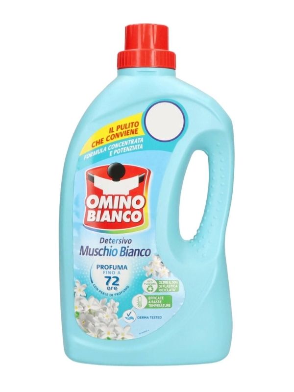 OMINO BIANCO Détergent Pour Lave-Linge Musc Blanc 2000Ml
