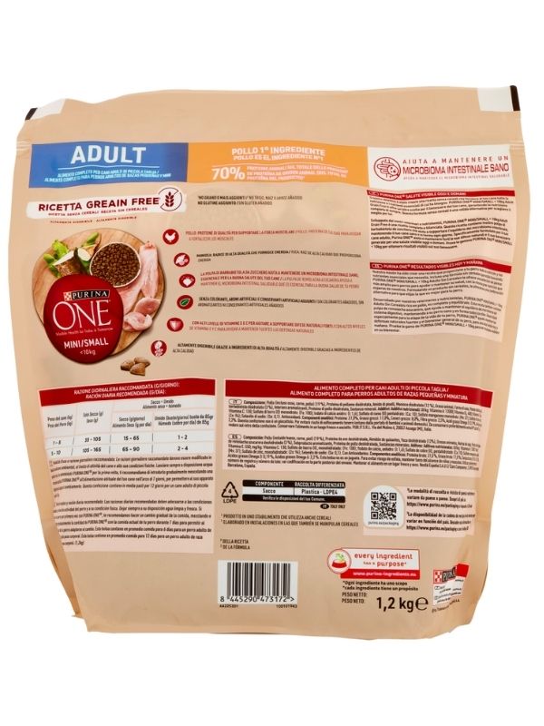 PURINA ONE Mini Adult Croquettes Poulet 1.2Kg