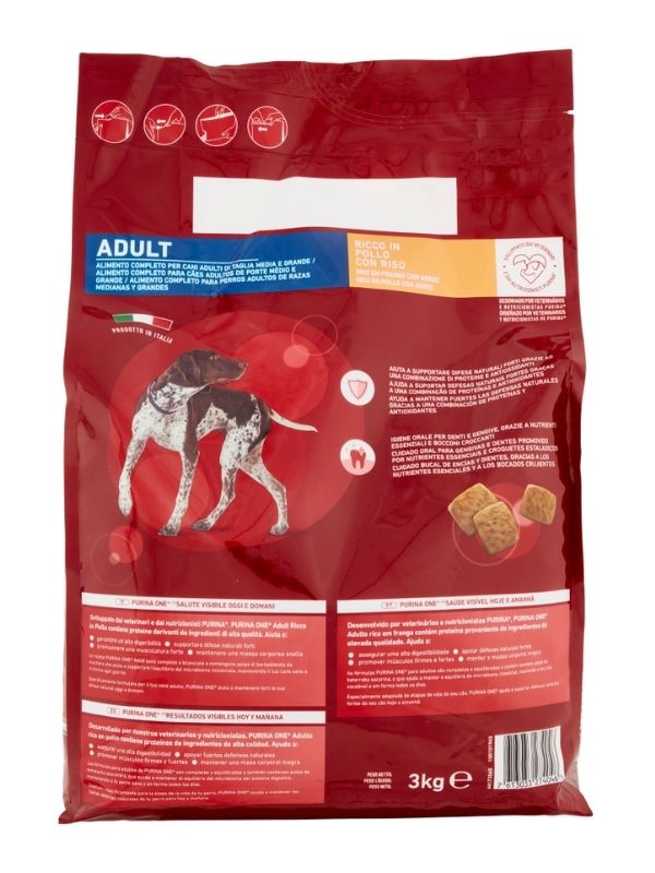 PURINA ONE Adult Croquettes Poulet Et Riz 3Kg