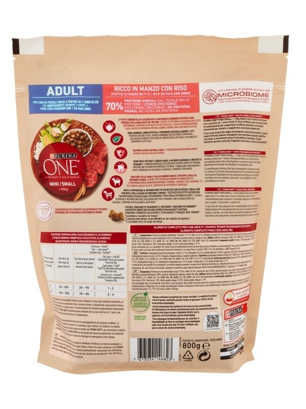 PURINA ONE Mini Adult Croquettes Bœuf Et Riz 800G