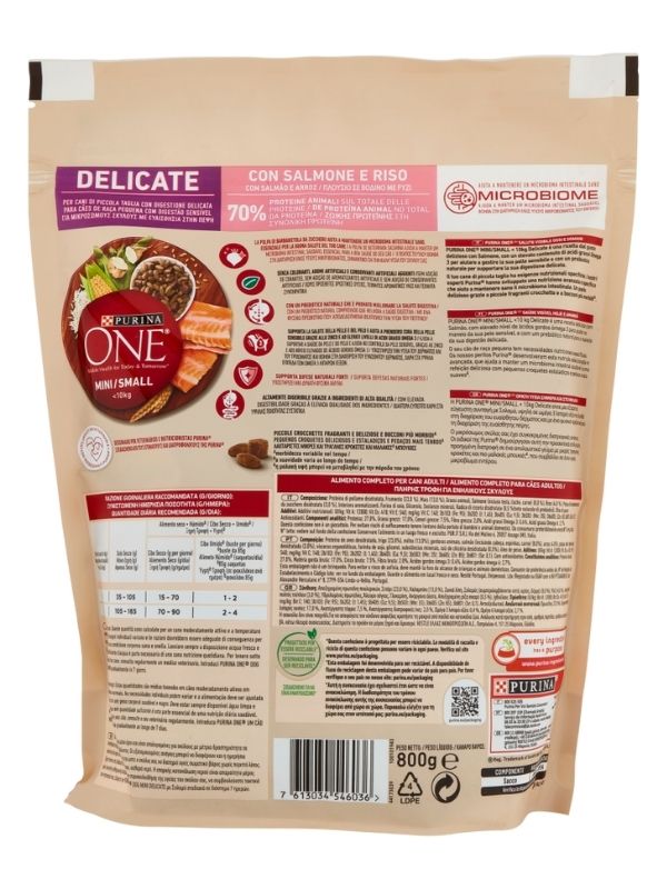 PURINA ONE Mini/Small Delicate Leckerlis Lachs Und Reis 800G