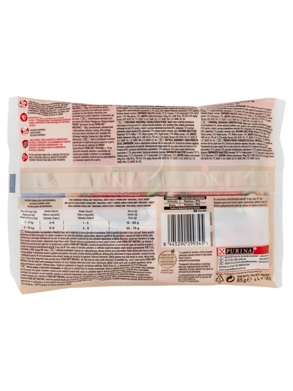 PURINA ONE Mini Adult Morceaux En Sauce Poulet Et Mazo 4X85G