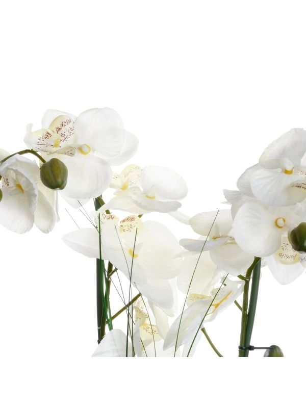 Pianta Artificiale Déco Orchidea Con Vaso In Ceramica Bianco 53Cm