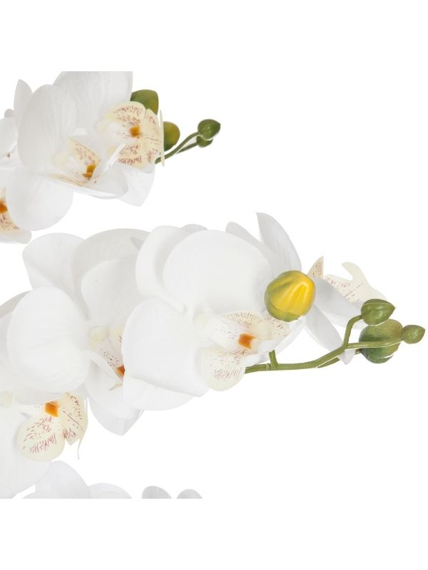 Pianta Artificiale Déco Orchidea Con Vaso In Ceramica Nero 65Cm