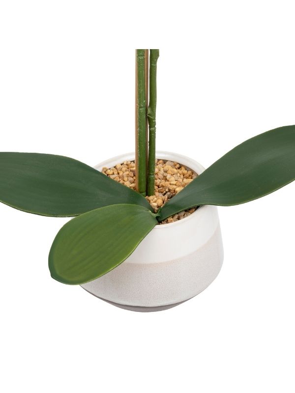 Pianta Artificiale Déco Orchidea Clera Con Vaso In Ceramica 52Cm