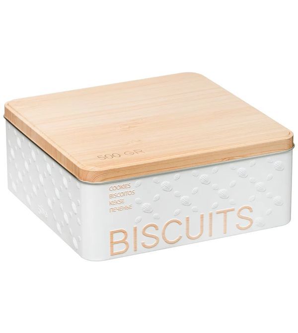 Organizer Cucina In Metallo Bianco Scandinavian Nature Biscotti 19.5X8Cm