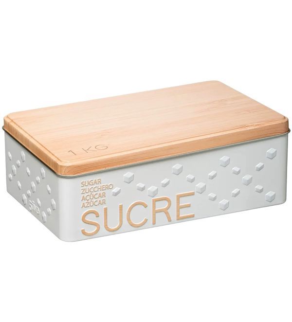 Weißer Küchenorganisator Aus Metall Scandinavian Nature Zucker 20X13X6.5Cm