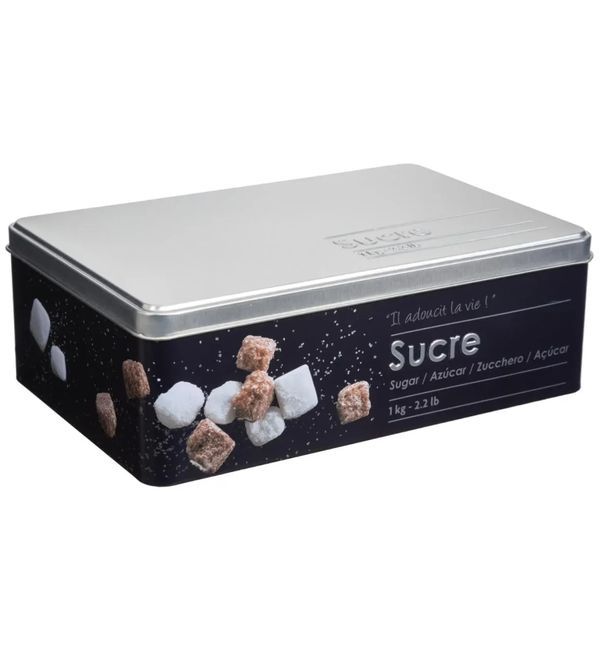 Organisateur De Cuisine En Métal Ligne Noire Sucre 20.2X13.2X6.7Cm