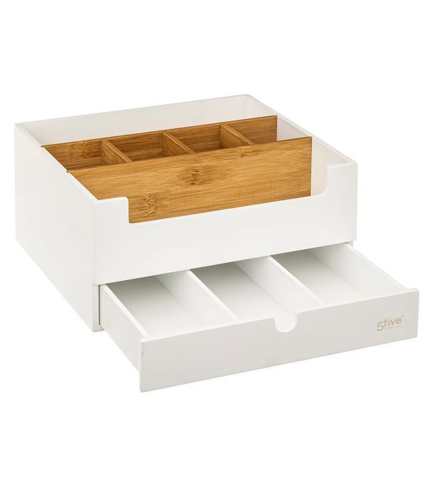 Organisateur En Bois Blanc Natureo Avec Tiroir 26.2X24.1X13Cm