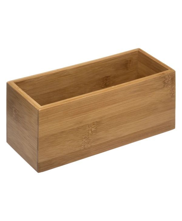 Organisateur De Rangement Rectangulaire En Bambou 23X9X9.5Cm