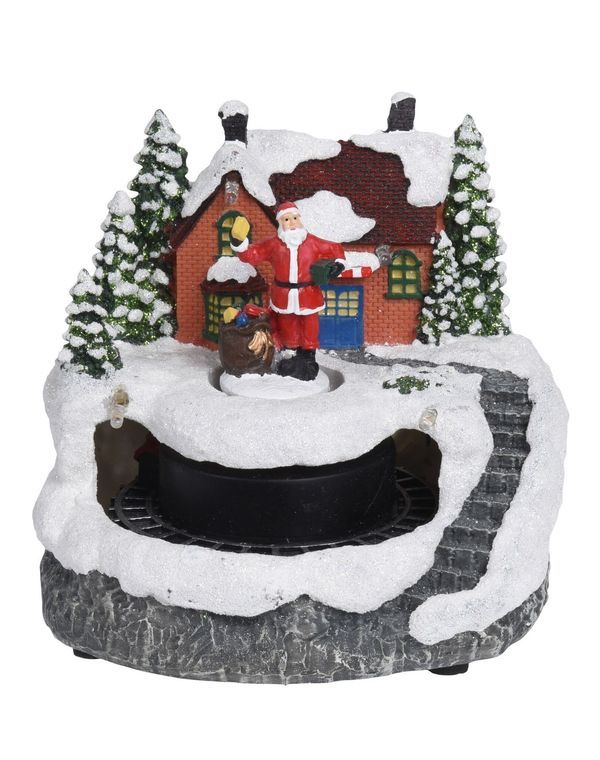 Village De Noël En Mouvement Avec Des Lumières Led - Assorties