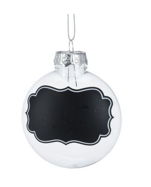 4 Weihnachtskugeln Aus Plastik Mit Kreidetafel-Effekt