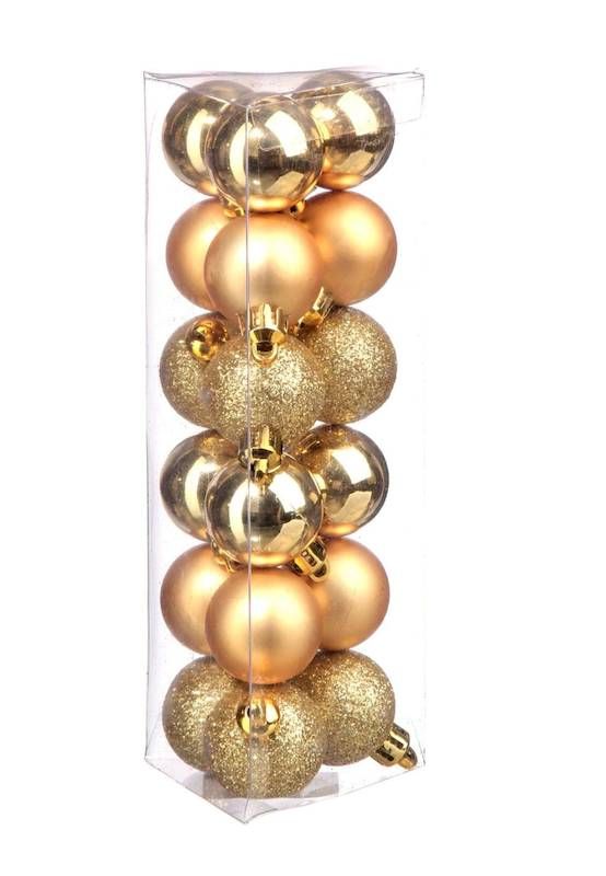 18 Weihnachtskugeln 3Cm - Gold