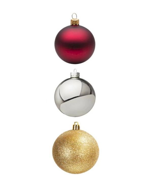 20 Palline Di Natale 8Cm - Vino