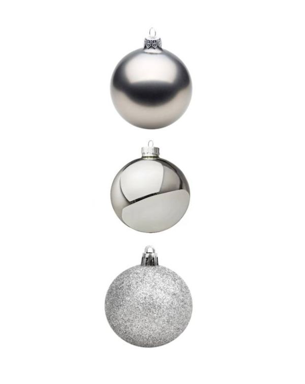 24 Palline Di Natale 4Cm - Argento