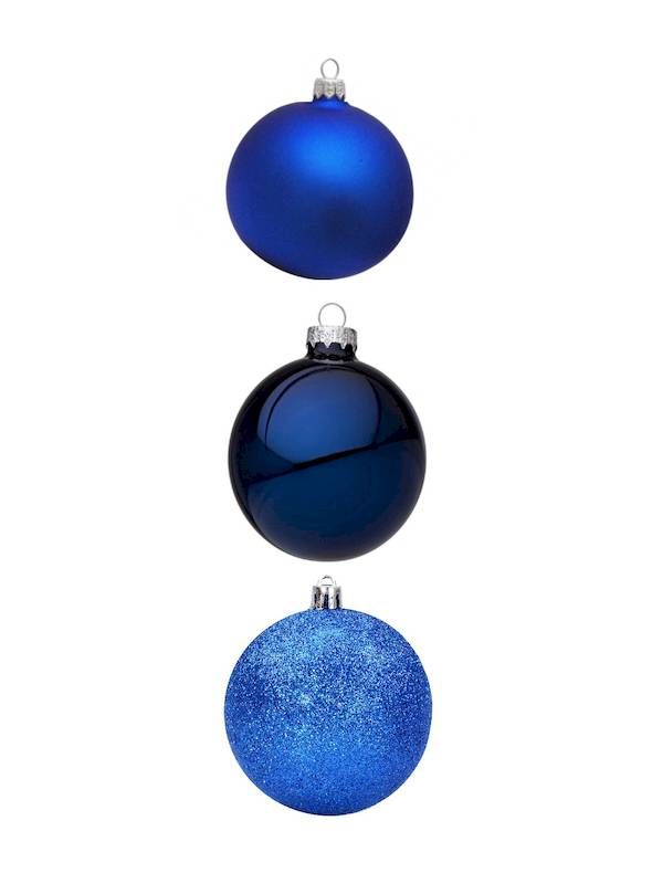 20 Weihnachtskugeln 8Cm - Blau
