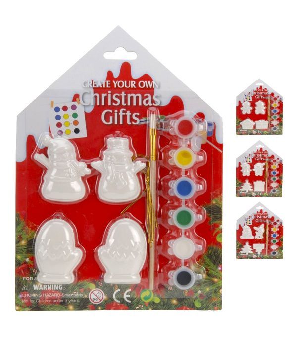 Set Natalizio Da Dipingere Con Figure In Gesso